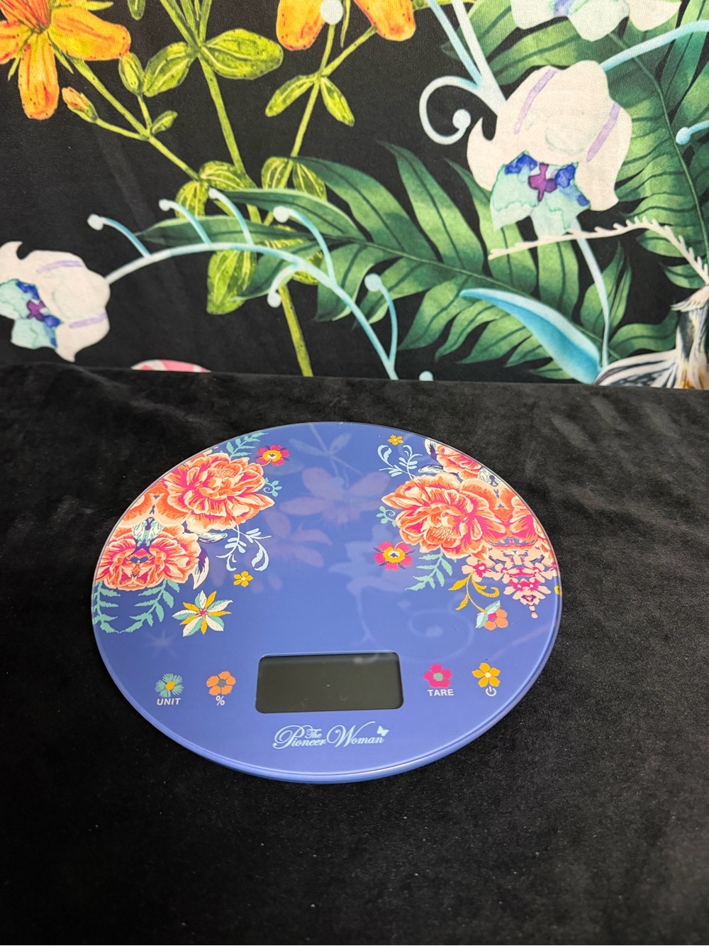 The Pioneer Woman Blue Floral Digital Glass Kitchen Scale